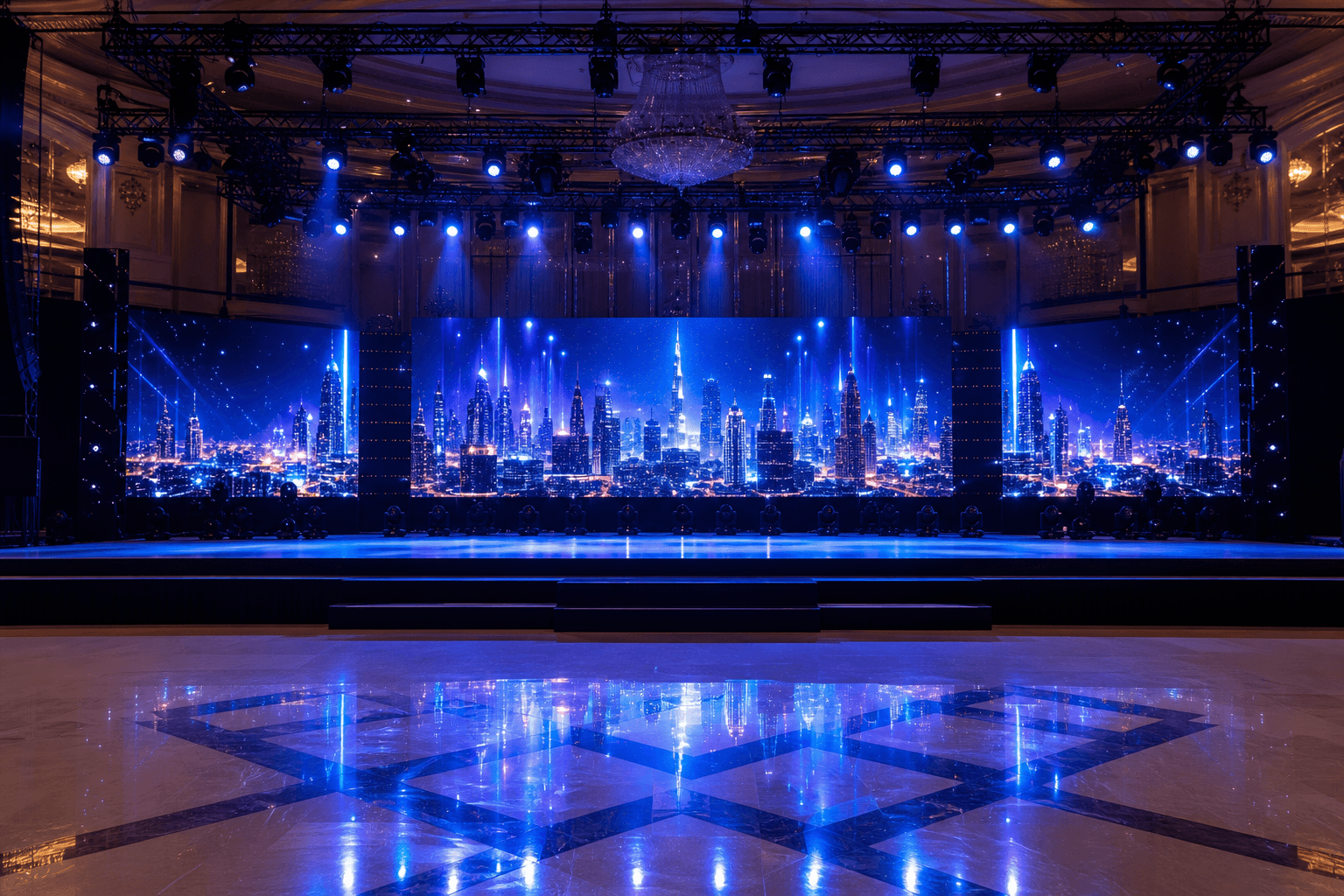 Grand event stage production designed by Vulture Events in Dubai
